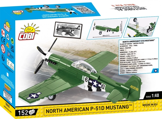 Caccia P-51D Mustang in Mattoncini COBI