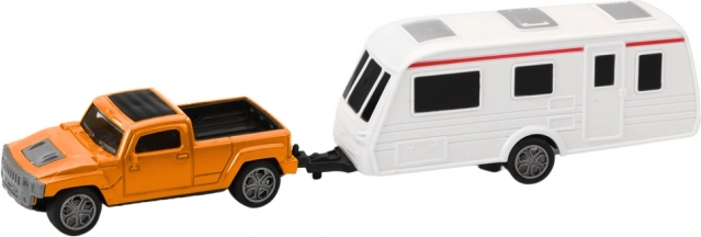 Set Auto Fuoristrada con Rimorchio da Campeggio - Arancione