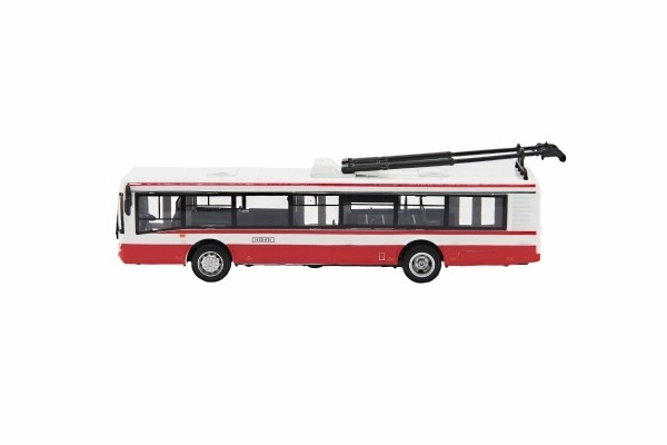 Trolleybus ceco in metallo rosso