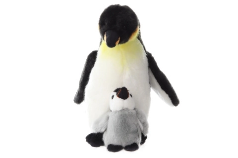 Pinguino di peluche con cucciolo 27 cm