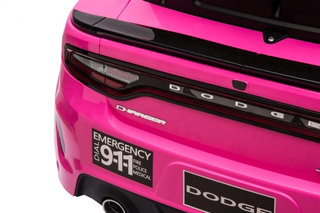 Auto a Batteria Dodge Charger della Polizia Rosa