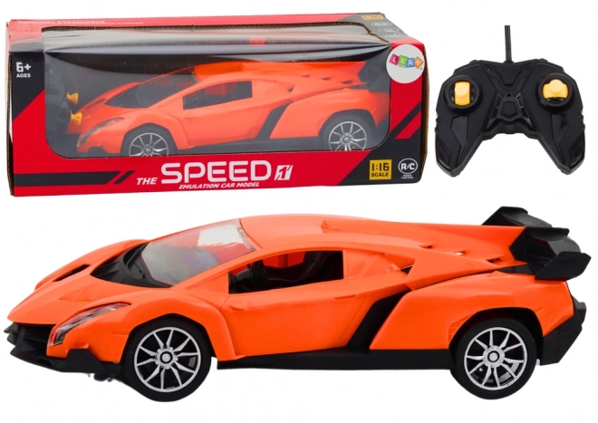 Auto sportivo telecomandato RC arancione 1:16