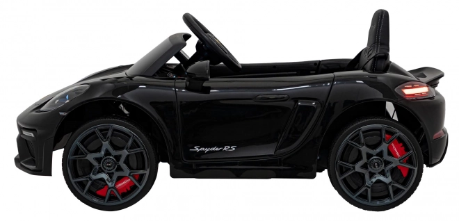 Macchinina elettrica Porsche 718 con pannello audio MP4 – Nera