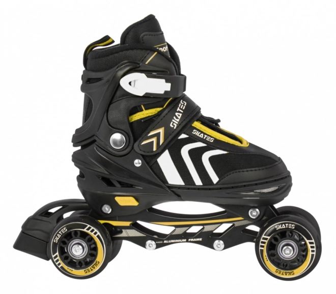 Set 4 in 1 Pattini Pattini a Rotelle Pattini da Ghiaccio per Bambini Taglia 39-43 Blu – Gialla