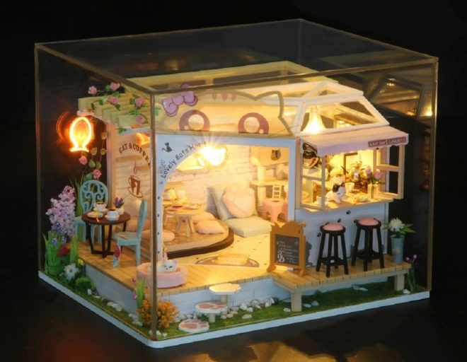 Miniatura Casetta Caffè dei Gatti con Giardino