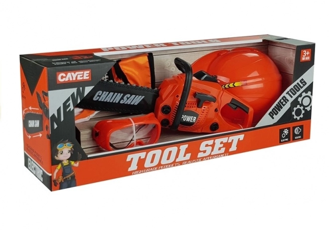 Set Costruzioni Per Bambini Con Sega, Guanti, Casco E Occhiali