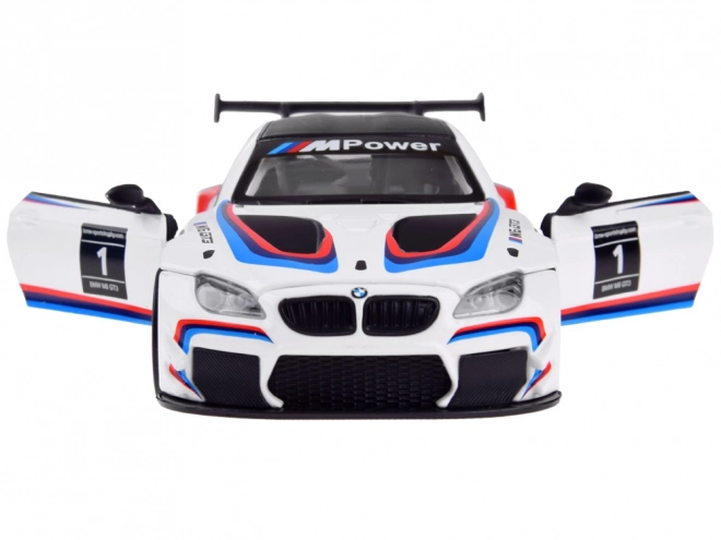 Modello in metallo BMW M6 GT3 con luce e suono in scala 1:32