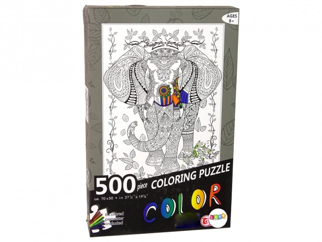 Puzzle da colorare 500 pezzi elefante