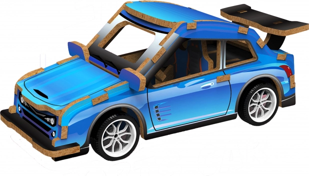Puzzle 3D Auto da Corsa in Legno