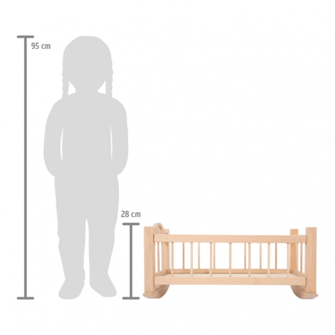 Culla piccola foot per bambole in legno naturale