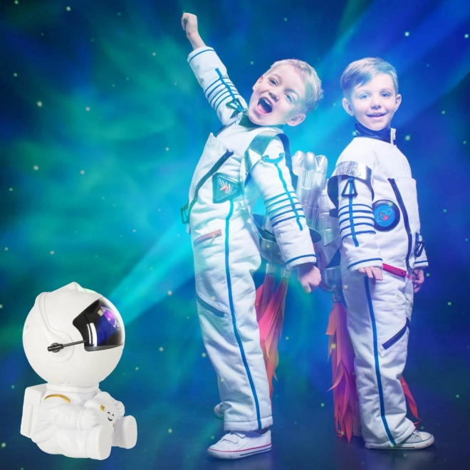 Lampada notte bambini proiettore stelle astronauta con telecomando