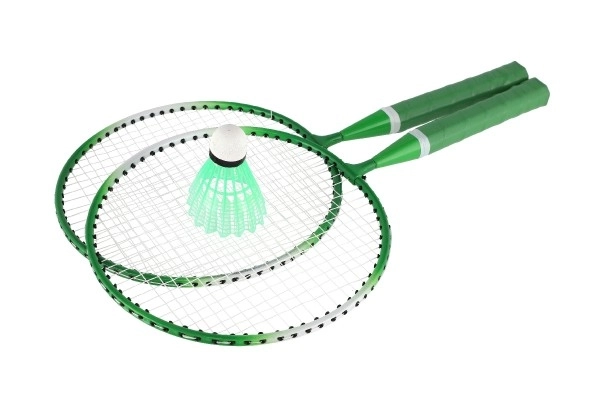 Set badminton per bambini metallo/plastica con due racchette e volano