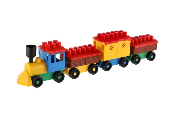 Treno colorato con tre vagoni