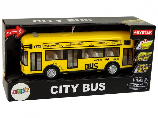 Autobus giocattolo giallo con frizione 1:18