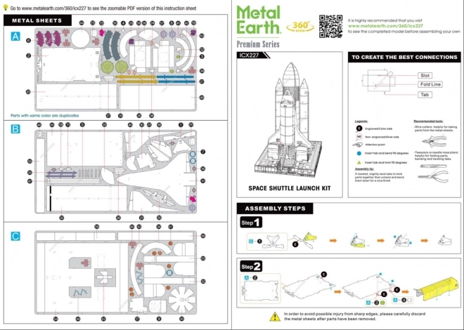 Kit di lancio navetta spaziale 3D di Metal Earth