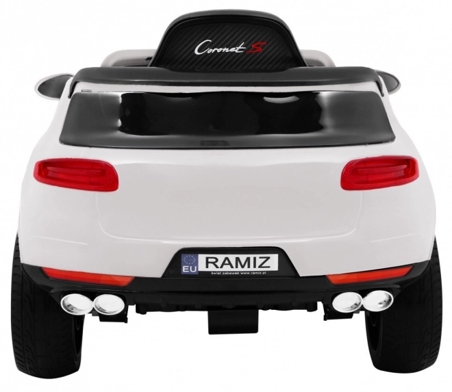 Auto a batteria Turbo-S per bambini Bianco + Telecomando + Avvio lento + Ruote in EVA + Radio MP3