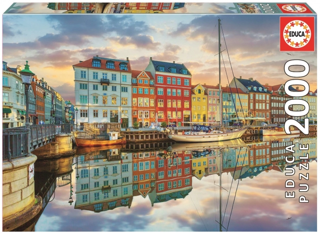 Puzzle tramonto sul porto di Copenhagen 2000 pezzi