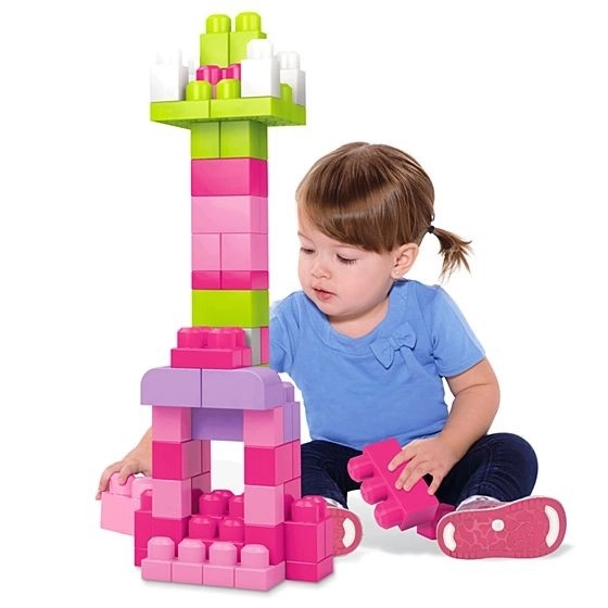 Mega Bloks First Builders Borsa da Costruzione Grandi per Bambine (60 pezzi)