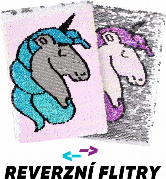Taccuino con copertina di paillettes Unicorn