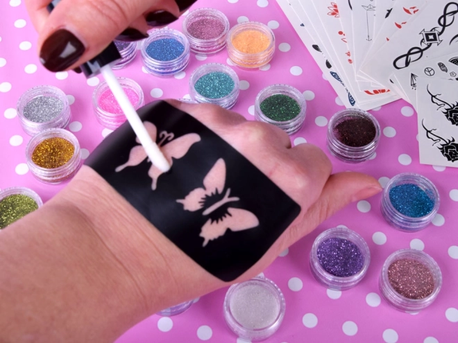 Grande set di tatuaggi glitterati per bambini