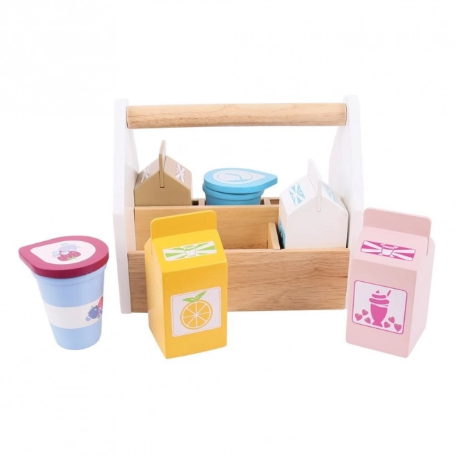 Set alimentare in legno Bigjigs Toys in confezione portatile