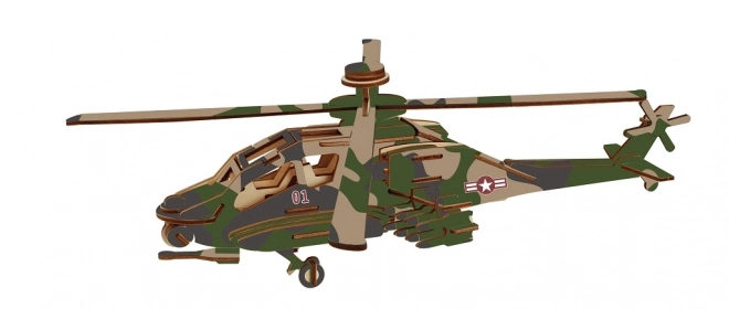 Puzzle 3D in legno Elicottero da combattimento Apache