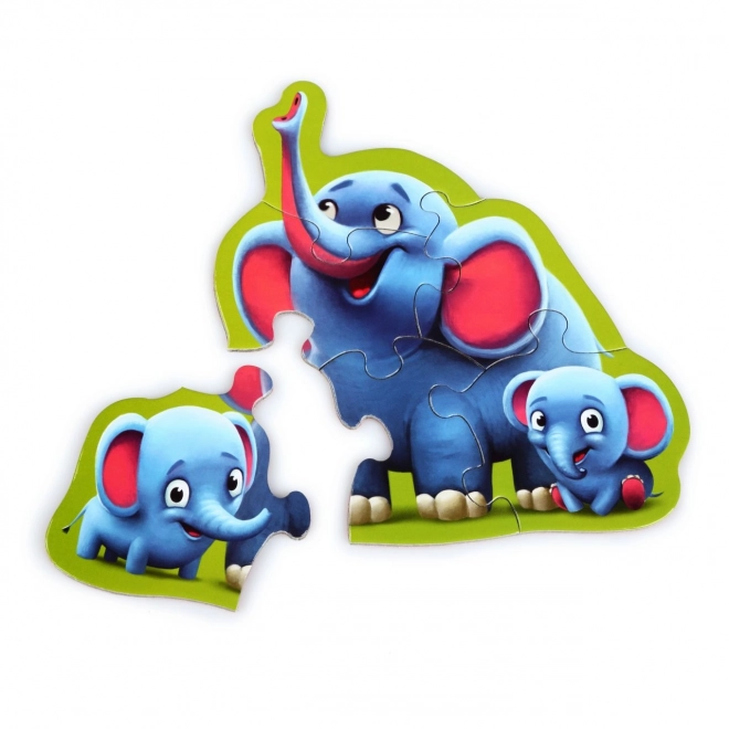 Animali con cuccioli Puzzle 5 in 1