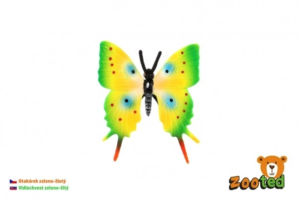 Farfalla tropicale Papilio in plastica 5,5cm in sacchetto