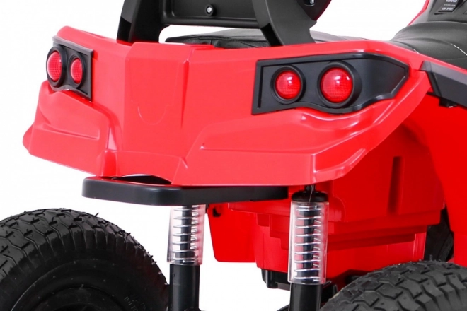 Quad elettrico per bambini Rosso + ruote gonfiabili + radio MP3 + partenza lenta