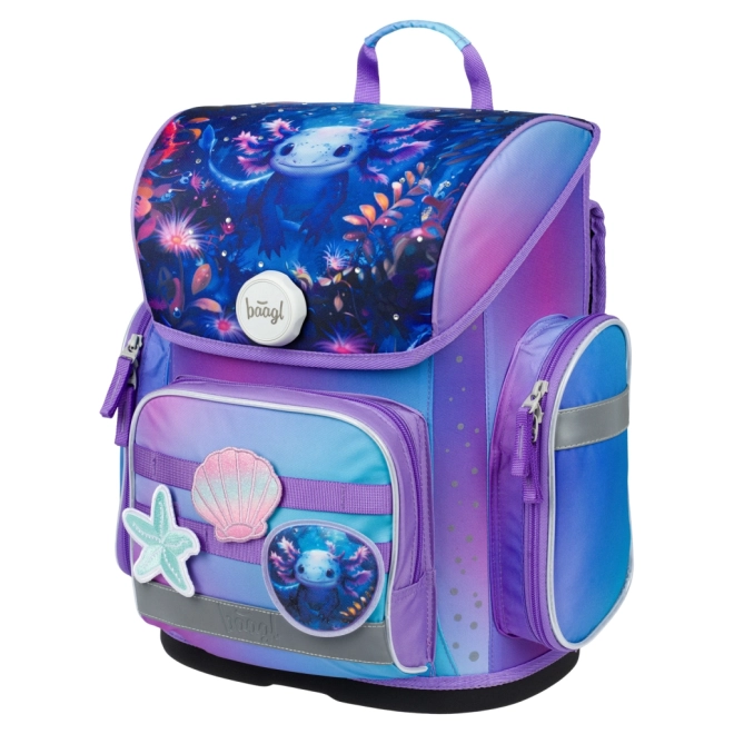 Cartella scolastica Ergo con motivo Axolotl