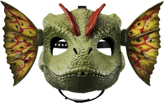 Maschera Dilophosaurus Jurassic World con suoni ed effetti d'acqua