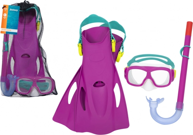 Set da immersione Bestway con maschera, boccaglio e pinne – Rosa