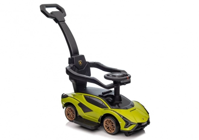 Macchina da passeggio Lamborghini bianca con spintore – Verde