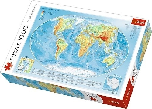 Puzzle 1000 pezzi Mappa fisica del mondo