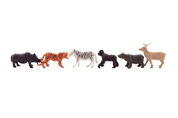 Animali mini safari zoo in plastica 5-6cm 12 pezzi