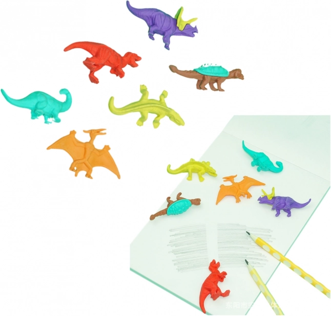 Set di gomme a forma di dinosauro 6 pezzi