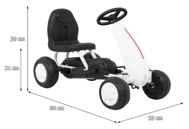 Primo Gokart a pedali per bambini bianco – bianco