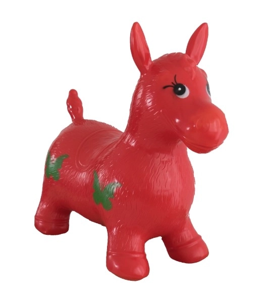 Cavallo salterino gonfiabile rosso per bambini