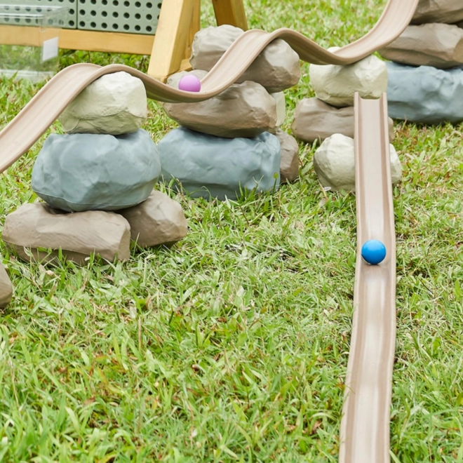 Pista elastica con blocchi da costruzione in gomma 42 pezzi