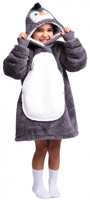 Coperta Con Cappuccio Bambini - Pinguino