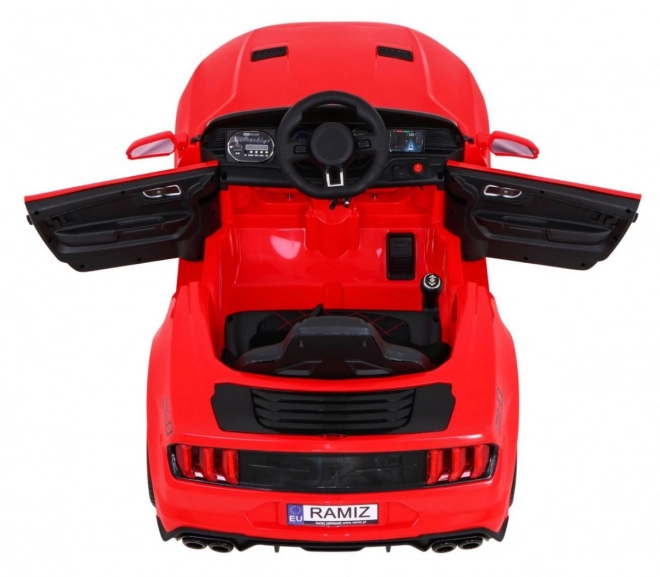 GT Auto sportivo a batteria per bambini Rosso + telecomando + avviamento lento + portabagagli + MP3 LED