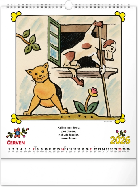 Calendario da parete Josef Lada - Filastrocche 2026