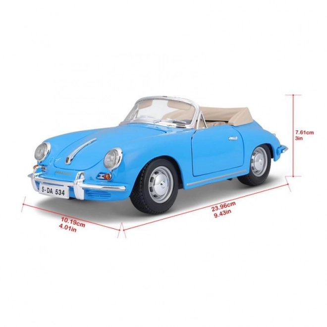 Modellino Porsche 356B Cabriolet 1961 Blu Bburago