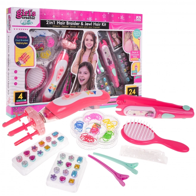 Set treccine per capelli con accessori