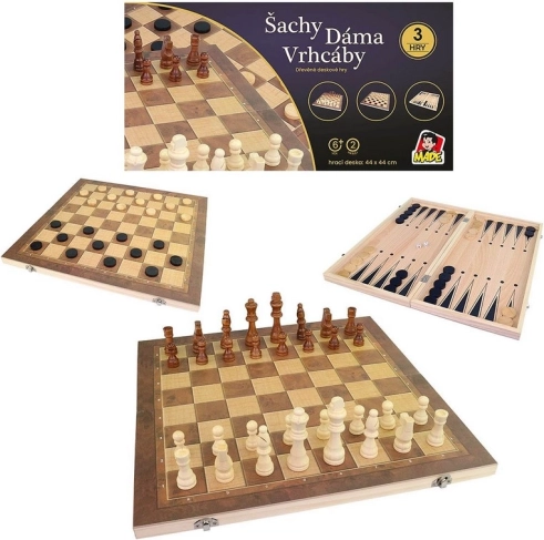 Set scacchi con scacchiera 44 x 44 cm