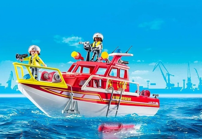 Set azione con barca dei vigili del fuoco Playmobil