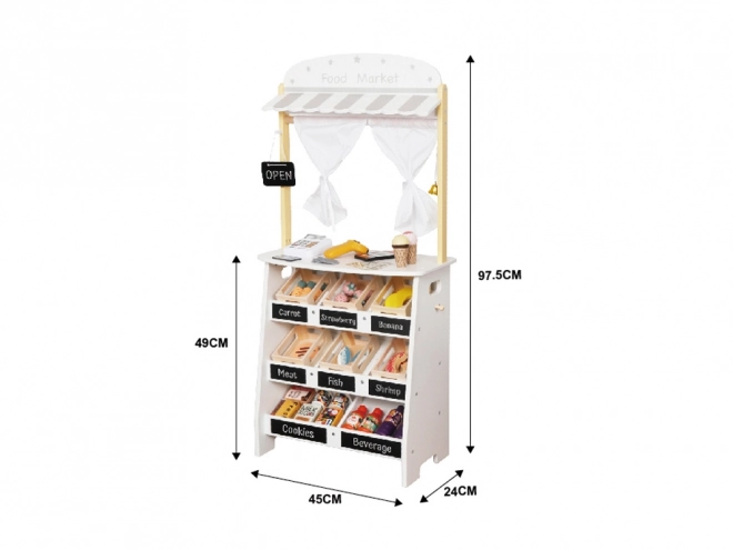 Teatrino e Negozio In Legno 2 in 1 Gioco Creativo per Bambini