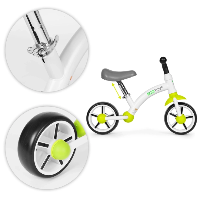 Bici senza pedali per bambini verde con ruote in EVA