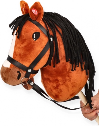 Cavalluccio hobby marrone su bastone per bambini