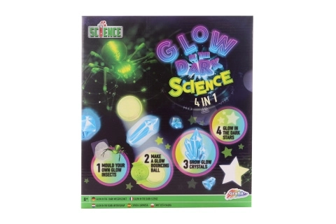 Set scientifico che brilla al buio